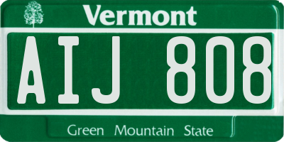 VT license plate AIJ808