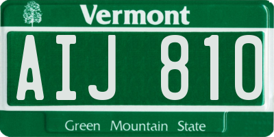 VT license plate AIJ810