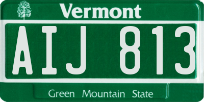 VT license plate AIJ813