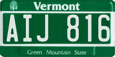 VT license plate AIJ816