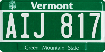 VT license plate AIJ817
