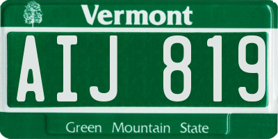 VT license plate AIJ819