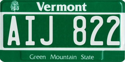 VT license plate AIJ822