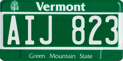 VT license plate AIJ823