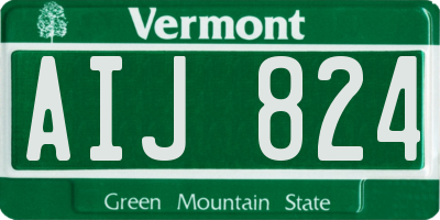 VT license plate AIJ824