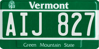 VT license plate AIJ827