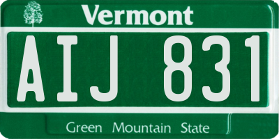 VT license plate AIJ831