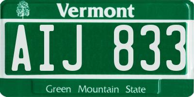 VT license plate AIJ833