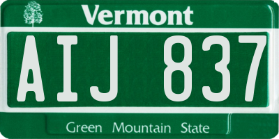 VT license plate AIJ837