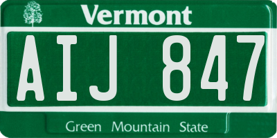VT license plate AIJ847