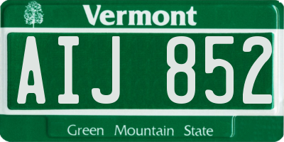 VT license plate AIJ852