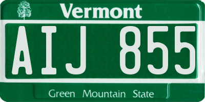VT license plate AIJ855