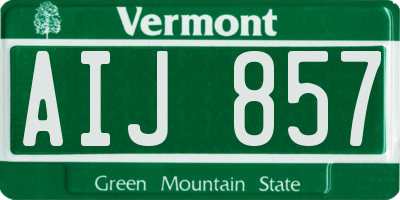 VT license plate AIJ857
