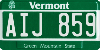 VT license plate AIJ859