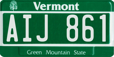 VT license plate AIJ861
