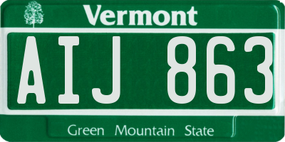 VT license plate AIJ863