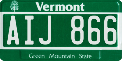 VT license plate AIJ866