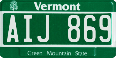VT license plate AIJ869