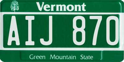 VT license plate AIJ870