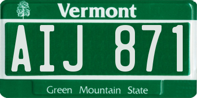VT license plate AIJ871