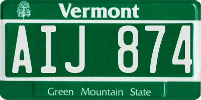 VT license plate AIJ874