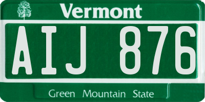 VT license plate AIJ876