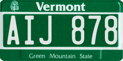 VT license plate AIJ878