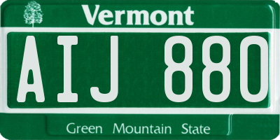 VT license plate AIJ880