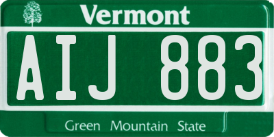 VT license plate AIJ883