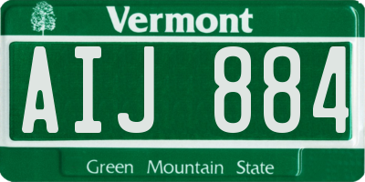 VT license plate AIJ884