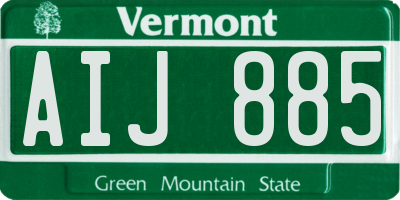 VT license plate AIJ885