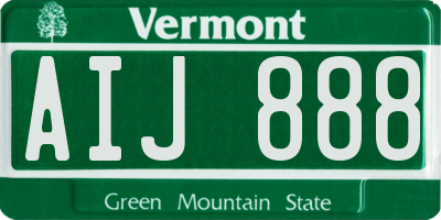 VT license plate AIJ888
