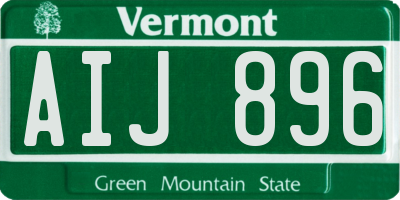 VT license plate AIJ896