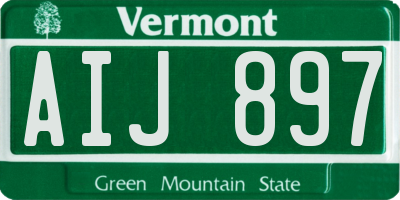 VT license plate AIJ897