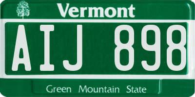 VT license plate AIJ898