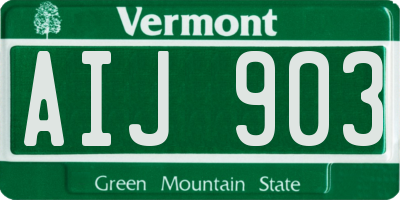 VT license plate AIJ903