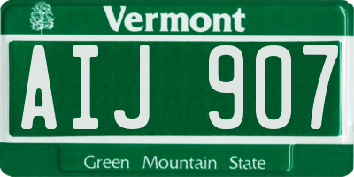VT license plate AIJ907