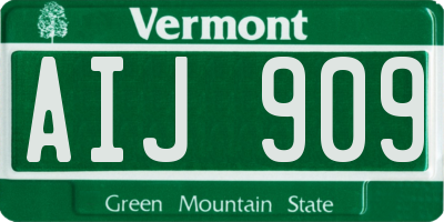 VT license plate AIJ909