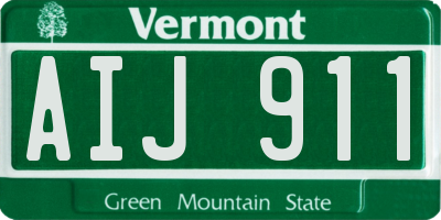 VT license plate AIJ911