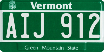 VT license plate AIJ912