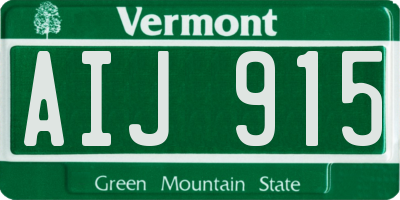 VT license plate AIJ915