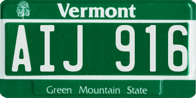 VT license plate AIJ916