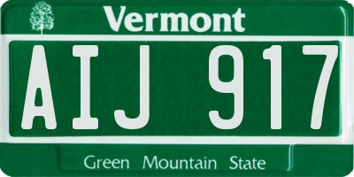 VT license plate AIJ917