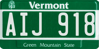 VT license plate AIJ918