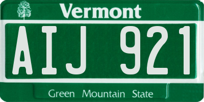 VT license plate AIJ921