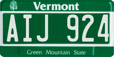 VT license plate AIJ924