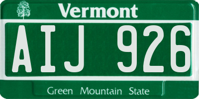 VT license plate AIJ926