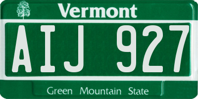 VT license plate AIJ927