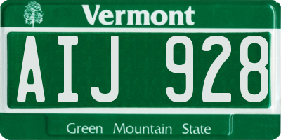VT license plate AIJ928