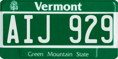 VT license plate AIJ929